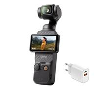 DJI Osmo Pocket 3 Bundle, Fotocamera per Vlog con CMOS da 1'', 4K/120fps, Stabilizzazione a 3 Assi, Tracciamento di Volti/Oggetti, Messa a Fuoco Rapida (Spina di ricarica)