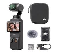 DJI Osmo Pocket 3 Combo Audio con trasmettitore per Mic 2, fotocamera stabilizzata tascabile per vlog, CMOS da 1″ e 4K/240fps, stabilizzazione a 3 assi, zoom senza perdita 2×