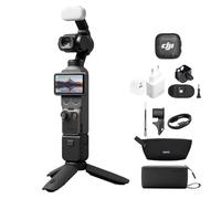DJI Osmo Pocket 4 Combo Creator, fotocamera stabilizzata tascabile per vlog, CMOS da 1″ e 4K/240fps, 107 GB di memoria integrata, Trasmettitore Mic 3 (Supporto Tracoll Spina di ricarica)