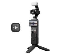 DJI Osmo Pocket 4 Combo Creator, fotocamera stabilizzata tascabile per vlog, CMOS da 1″ e 4K/240fps, stabilizzazione a tre assi, zoom senza perdita 2×, 107 GB di memoria integrata, Trasmettitore Mic 3