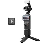 DJI Osmo Pocket 4 Combo Creator, fotocamera stabilizzata tascabile per vlog, CMOS da 1″ e 4K/240fps, stabilizzazione a tre assi, zoom senza perdita 2×, 107 GB di memoria integrata, Trasmettitore Mic 3