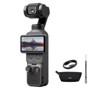 DJI Osmo Pocket 4 Combo Essential, fotocamera stabilizzata tascabile per vlog, CMOS da 1″ e 4K/240fps, 107 GB di memoria integrata (Essential Combo)