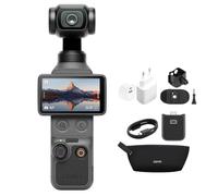 DJI Osmo Pocket 4 Combo Essential, fotocamera stabilizzata tascabile per vlog, CMOS da 1″ e 4K/240fps, 107 GB di memoria integrata (Supporto Tracoll Spina di ricarica)