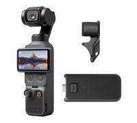 DJI Osmo Pocket 4 Combo Spotlight Live, fotocamera stabilizzata tascabile per vlog, CMOS da 1″ e 4K/240fps, stabilizzazione a 3 assi, impugnatura con batteria integrata, registrazione dal vivo