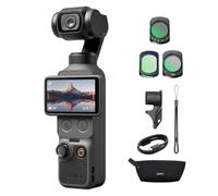 DJI Osmo Pocket 4 Combo Standard, fotocamera stabilizzata tascabile per vlog, CMOS da 1″ e 4K/240fps, stabilizzazione a tre assi, 107 GB di memoria integrata (Set di 3 filtri)