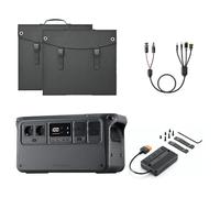 DJI Power 1000, generatore solare da 1024 Wh con 2 pannelli solari pieghevoli da 200 W, MC4 a DC5525 Male / DC7909 Male/Anderson 30A / XT60 Female, 1 MPPT, Off-grid per campeggio e camper.