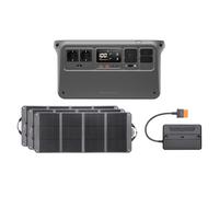 DJI Power 1000 V2 Power Station portatile 1024 Wh, 2600 W Power Station Solar con 3 pannelli solari da 120 W?Zignes?, 1 controller MPPT, generatore elettrico per campeggio/casa/camper.