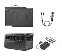 DJI Power 1000 V2 Powerstation portatile 1024Wh, con 2 pannello solare pieghevole da 200 W, MC4 a DC5525 Male/DC7909 Male/Anderson 30A/XT60 Female, 1 MPPT, off-grid per campeggio e camper.