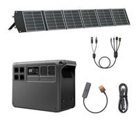 DJI Power 2000 Power Station portatile 2048 Wh, con 1 pannello solare pieghevole da 200 W, 1 adattatore DC5521 femmina a Anderson 30 A/XT60 femmina, 1 adattatore DC 3 in 1, cavo da auto a CC (12V/24V)