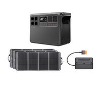 DJI Power 2000 Power Station portatile 2048 Wh, generatore solare da 3000 W con 3 pannelli solari da 120 W (zignes), 1 controller MPPT, unità di emergenza per casa, campeggio/camper.