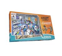 Djigsaw Vu in the Classroom - Set di puzzle da 2 x 1000 pezzi di Ricardo Galvao - Sfida puzzle viaggio nel tempo con aule futuristiche e vintage - Concetto divertente e unico per adulti e ragazzi