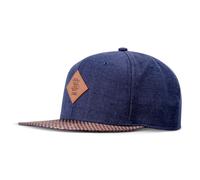 Djinns 6 Panel Berretto da Baseball Glencheck Blu Marino a Quadri Logo Toppa Blu