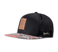 Djinns 6 Spicchi Cappello da Baseball Aztec pelle Nera Etichetta Toppa Berretto