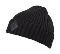 Djinns Basic Beanie In Maglia Grossa Turn Up Patch Inverno Grigio/Nero