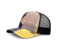 Djinns Cappellino Trucker Check Berretto Baseball Curved Brim cap Taglia Unica - Nero-Giallo