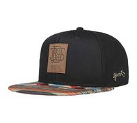 Djinns 6 Spicchi Cappello da Baseball Aztec pelle Nera Etichetta Toppa Berretto