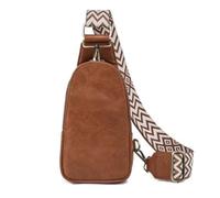 DJISHULIN Women's Waist Bag, Shoulder Cross Chest Bag (Brown)