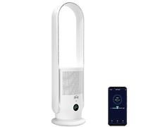 djive ARC Casual Ventilatore a Torre 2 in 1 Silenzioso & Purificatore d'Aria con HEPA 14, Compatibile con Alexa, Controllo tramite App, Ventilatore a Colonna Oscillante, Telecomando, Bianco