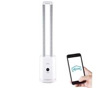 djive Flowmate Tower One, ventilatore a torre, silenzioso con app e controllo Alexa, purificatore d'aria con filtro HEPA 12, circa 105 cm di altezza, con telecomando, oscillazione 80°, 35 W, bianco