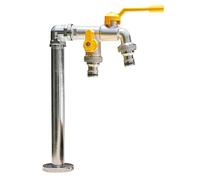 DJJYCTNM Colonna d'Acqua da Giardino in Rame a Doppia Uscita - Rubinetto Verticale per Esterni Resistente al Freddo e al Gelo, Rubinetto per Irrigazione da Giardino(Silver,32CM/13IN)