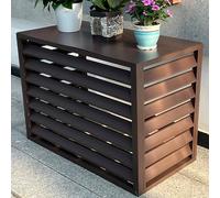DJJYCTNM Copri Condizionatore da Esterno Alluminio, Copertura Pompa di Calore, Copertura per unità AC Esterna, Riduzione del Rumore, Supporto per Piante su Scaffale per Esterni (Color : Brown, Size