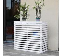 DJJYCTNM Copri Condizionatore da Esterno Legno, Copertura Esterna del Condizionatore D'aria del Recinto Dello Schermo di Segretezza, Supporto per Fiori (Color : White, Size : 106 * 45 * 96cm)