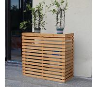 DJJYCTNM Copri Condizionatore da Esterno Legno, Copertura Esterna del Condizionatore D'aria del Recinto Dello Schermo di Segretezza, Supporto per Fiori (Color : Wood color, Size : 85 * 35 * 81cm)