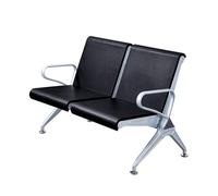 DJJYCTNM Sedia da Reception a 2 Posti per Ufficio, Panca per Sala D'attesa in PU con Braccioli, Divano per Visitatori e Ospiti per Clinica e Aeroporto(Black)