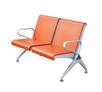 DJJYCTNM Sedia da Reception a 2 Posti per Ufficio, Panca per Sala D'attesa in PU con Braccioli, Divano per Visitatori e Ospiti per Clinica e Aeroporto(Orange)