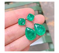 djkyu 925 Sterling Silver Paraiba Tourmaline Emerald Gemstone Grande Goccia Orecchini for Le Donne Cocktail Party Belle Gioielli Gioielli GIIFT (Gem Color : Green)