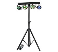 DJLIGHT60 2 Proiettori PAR 12 LED RGBB da 1 W, 2 Moon Flower a LED RGBWA, DMX, Telecomando
