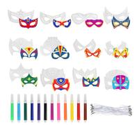 DJLLA Maschere Animali Bambini, 24 Pezzi Fai da Te Blanko Maschere Bambini da Colorare, Maschere Cosplay Maschera Festa per Bambini Adulti Compleanno, Carnevale, Halloween, Natale