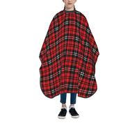 DJNGN 39x47in Inch Kids Haircut Cape Christmas Red Plaid Lattice Grembiule da parrucchiere con chiusura regolabile Salon Barber Cape