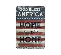 DJNGN America Home Sweet Home Targa in metallo retrò Targa in metallo Poster da parete per la casa Bar Cafe Bagno Cucina Garage Giardino Farm Man Cave Decor Regali novità
