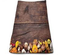 DJNGN Asciugamani Harvest, Asciugamani per bagno, Harvest Food Autumn Pumpkin, Asciugamani viso per cucina, Asciugamano bianco, Marrone Arancione Bianco 27x16 pollici