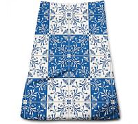 DJNGN Asciugamani marocchini, stile portoghese turco, asciugamani per il bagno, asciugamani per il viso per la cucina, asciugamano bianco, blu navy bianco 15 pollici x 27 pollici