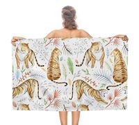DJNGN Asciugamano da spiaggia tigre Asciugamani da piscina sottili in microfibra Super assorbente Coperta da spiaggia ad asciugatura rapida Asciugamani leggeri a prova di sabbia per viaggi Nuoto