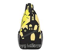 DJNGN Borsa a tracolla a tracolla con zucca fantasma di Halloween, borsa a tracolla, zaino da trekking all'aperto per il fine settimana, adatto per uomini e donne