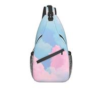 DJNGN Borsa a tracolla con nuvole colorate nel cielo, borsa a tracolla, zaino da trekking all'aperto per il fine settimana, adatto per uomini e donne