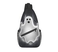 DJNGN Borsa a tracolla nera e fantasma di Halloween, borsa a tracolla, zaino da trekking all'aperto per il fine settimana, adatto per uomini e donne