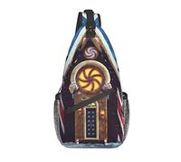 DJNGN Borsa a tracolla per cottage con alberi di Natale, borsa a tracolla, zaino da escursionismo all'aperto per il fine settimana, adatto per uomini e donne