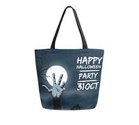DJNGN Borsa in tela a mano fantasma di Halloween casual per lo shopping viaggio riutilizzabili