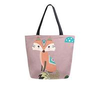 DJNGN Borsa in tela Big Fox casual per lo shopping viaggio riutilizzabili