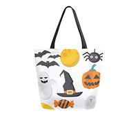 DJNGN Borsa in tela Borsa per il trasporto di elementi di Halloween casual per lo shopping viaggio riutilizzabili