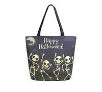 DJNGN Borsa in tela con teschio di Halloween casual per lo shopping viaggio riutilizzabili