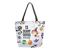 DJNGN Borsa in tela Happy Halloween casual per lo shopping viaggio riutilizzabili