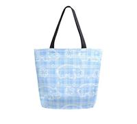 DJNGN Borsa in tela scozzese divertente Ippopotamo casual per lo shopping viaggio riutilizzabili