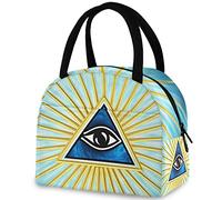 DJNGN Borsa riutilizzabile per il pranzo con simbolo dell'occhio magico, borsa termica termica isolata per il rientro a scuola, lavoro, picnic, viaggi, pesca, spiaggia