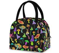 DJNGN Borsa termica per il pranzo con funghi fantastici colori, borsa termica riutilizzabile per contenitori multitasche per donne e uomini, lavoro scolastico, picnic, viaggi all'aperto