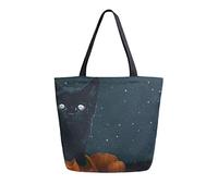 DJNGN Borsa tote in tela Black Cat In The Pumpkin casual per lo shopping viaggio riutilizzabili